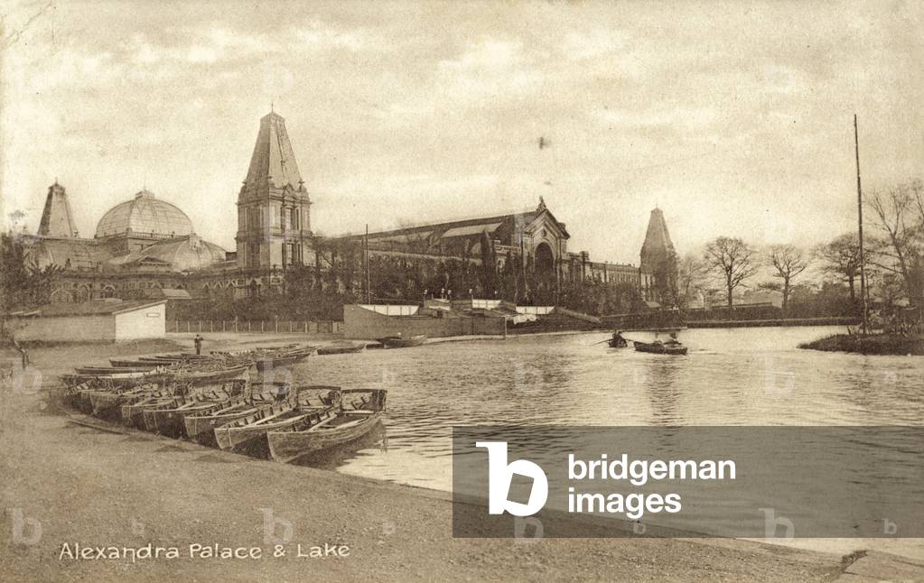 Alexandra Palace, Lake (b/w photo)