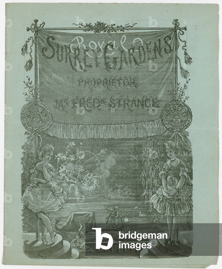 Entry ticket to the Royal Surrey Gardens, Walworth, Surrey (engraving)