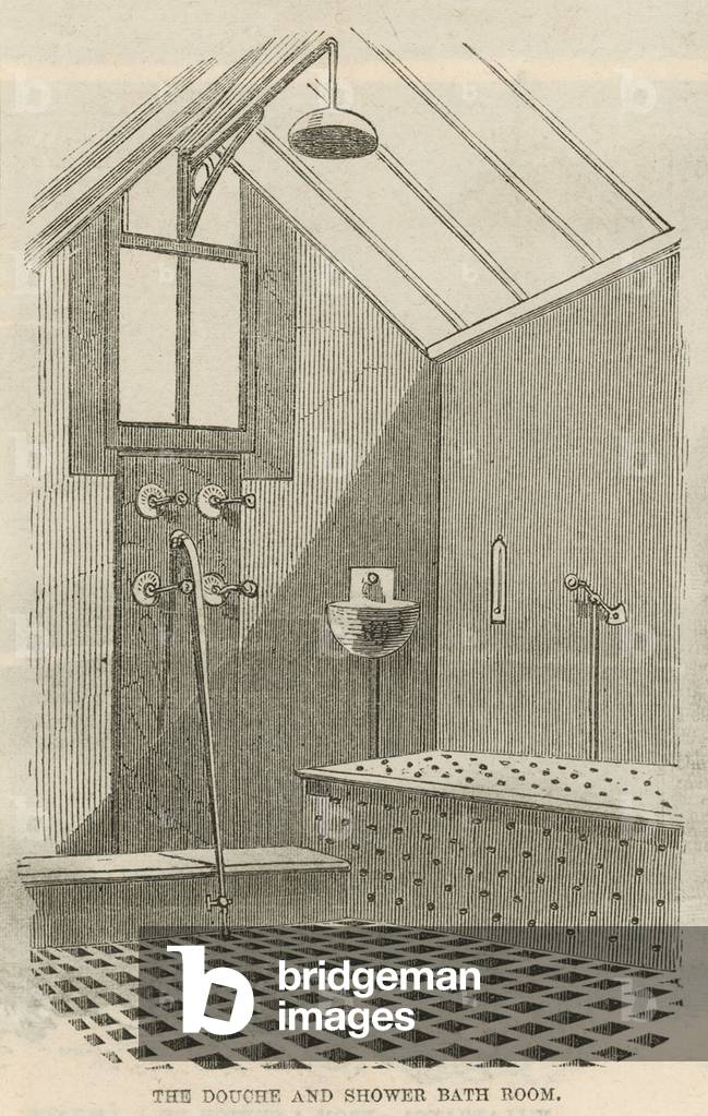 The douche and shower bath room (engraving)
