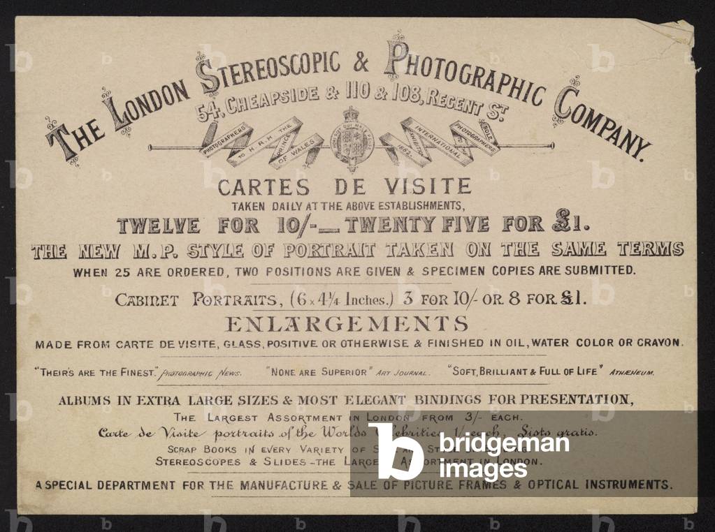 Advertisement for the London Stereoscopic and Photographic Company (litho)