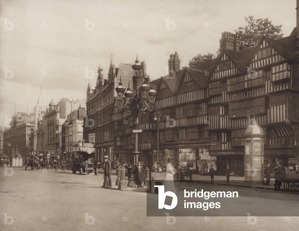 Old houses, Holborn, London (b/w photo)