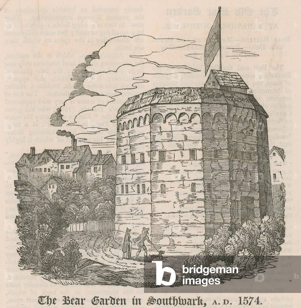 The Bear Garden in Southwark, London, AD 1574 (engraving)