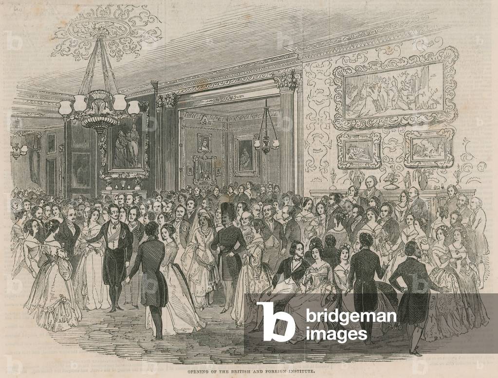Opening of the British and Foreign Institute (engraving)