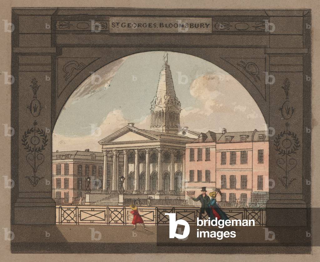 St George's Bloomsbury (coloured engraving)