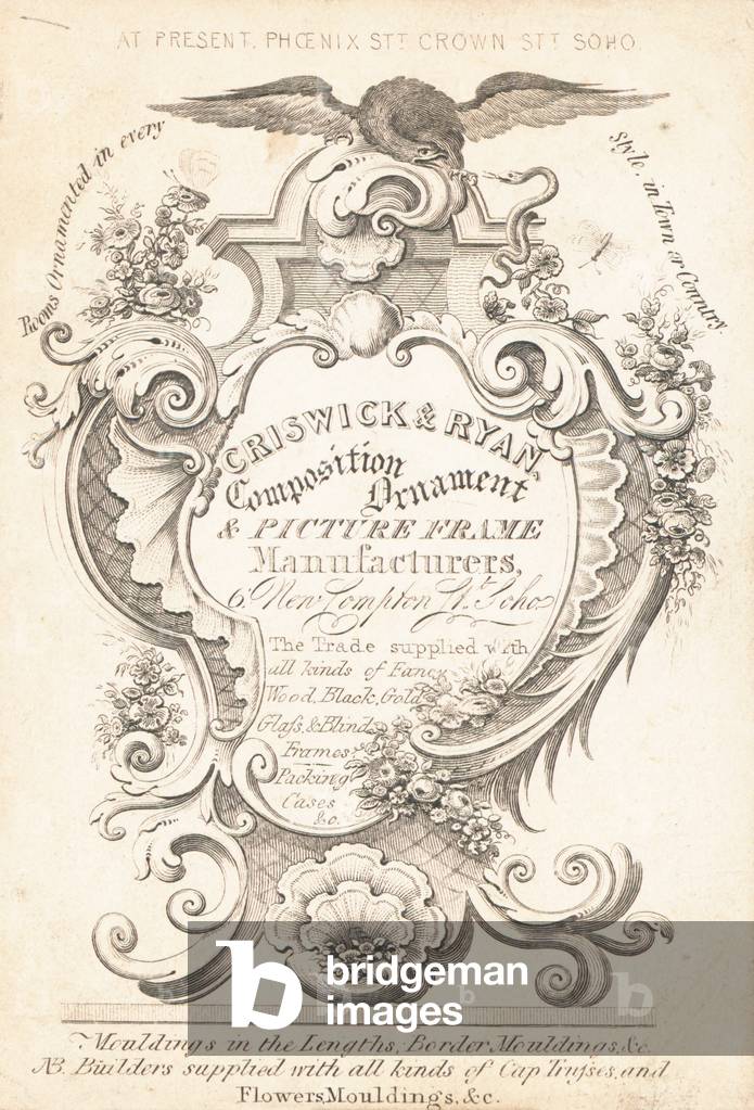 Trade card, Criswick & Ryan (engraving)