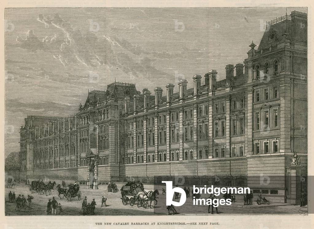 The new cavalry barracks at Knightsbridge (engraving)