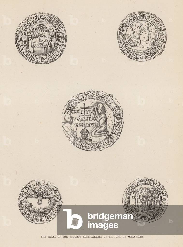 The Seals of the Knights Hospitallers of St John of Jerusalem (engraving)