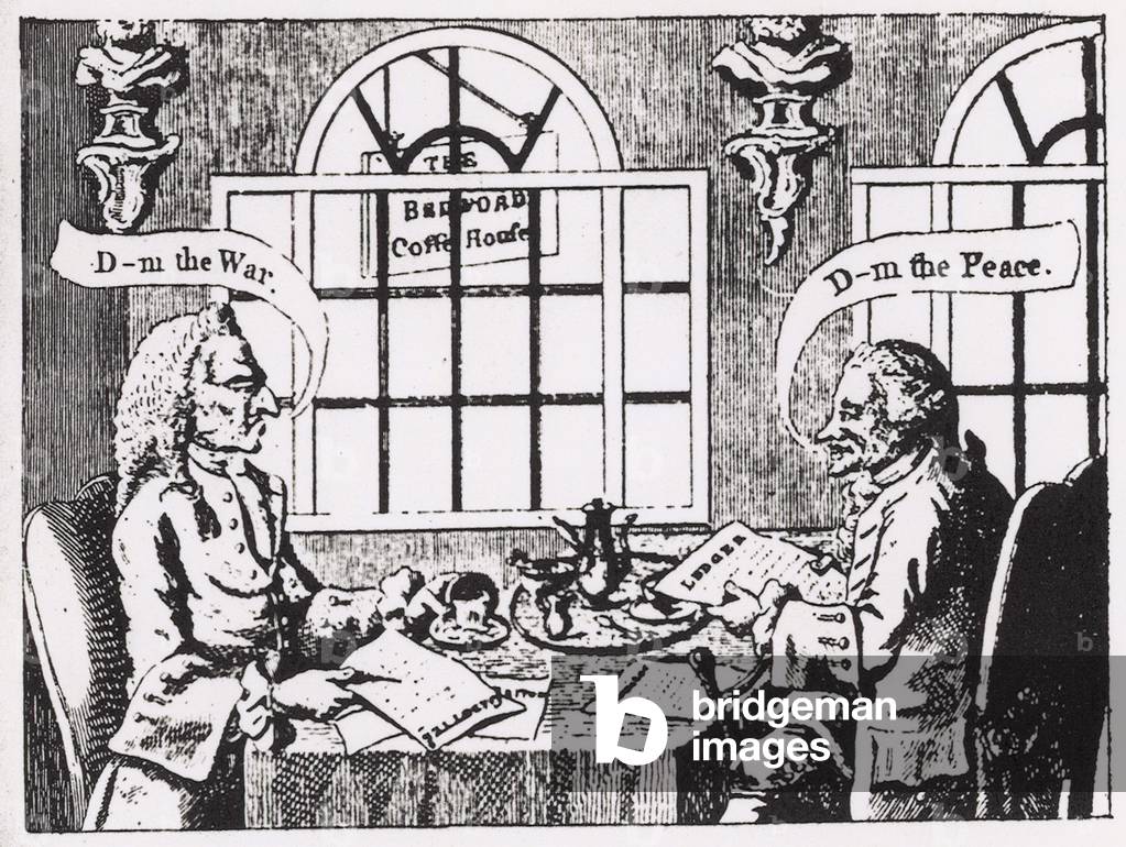 The Bedford Coffee House, Covent Garden, in the middle of the eighteenth century (engraving)