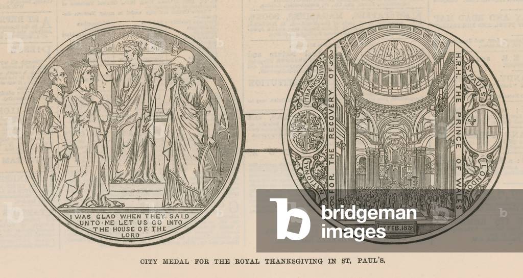 City medal for the Royal Thanksgiving at St Paul's Cathedral, London (engraving)