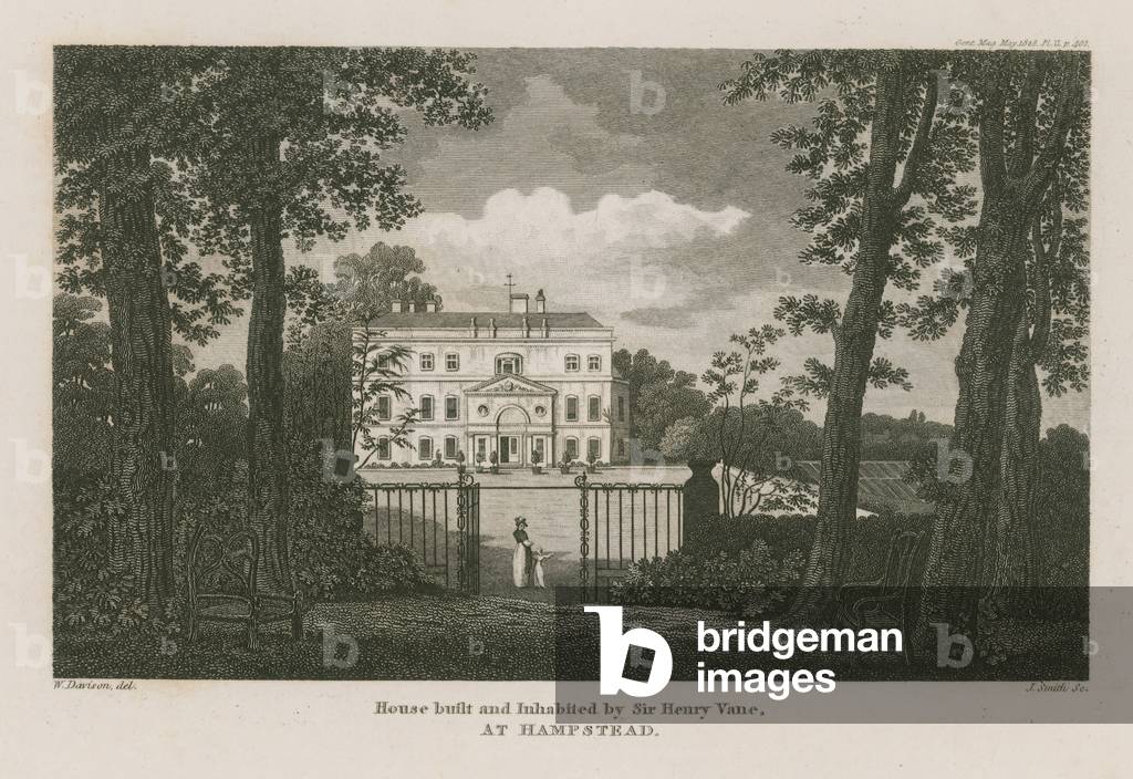 House built and inhabited by Sir Henry Vane at Hampstead (engraving)