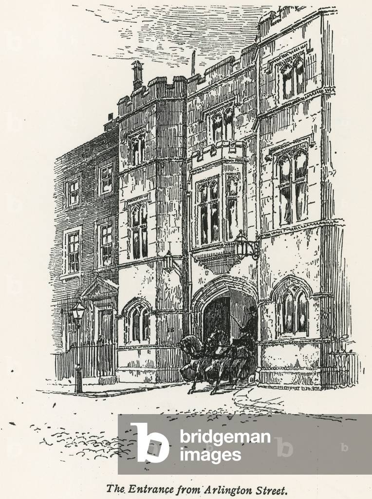 Sir John Pender's House, the entrance from Arlington Street, London (engraving)