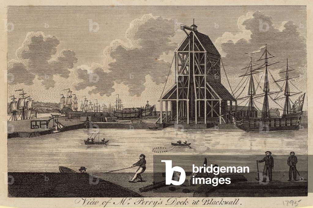 View of Mr Perry's dock at Blackwell (engraving)