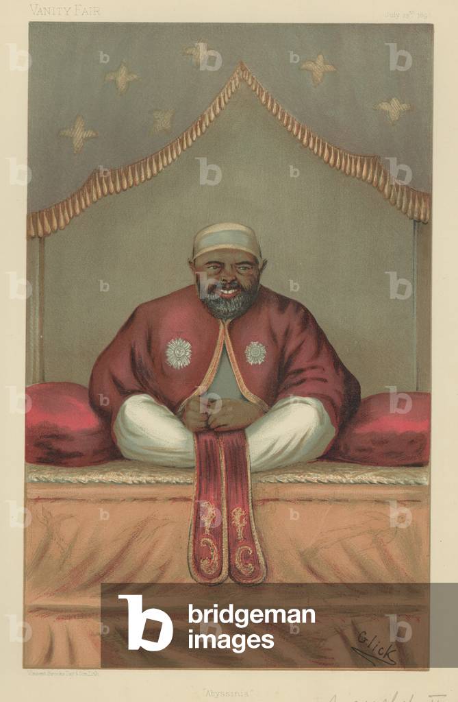 The Emperor of Abyssinia (colour litho)