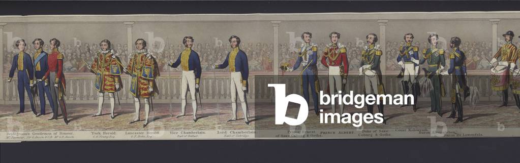 Part of the panorama of the marriage of Queen Victoria, c.1840 (hand-coloured aquatint)