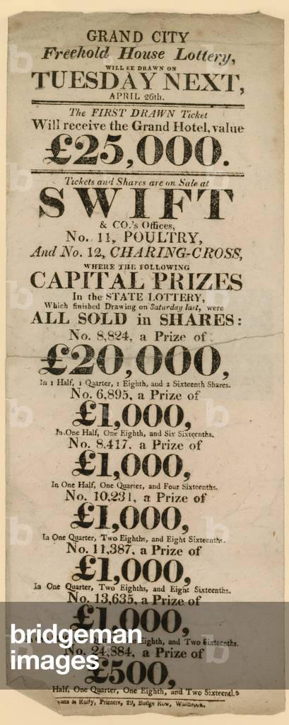 Lottery advertisements (engraving)