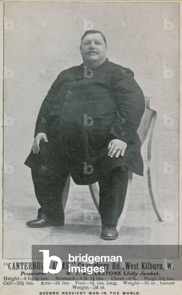 W T Ecclestone - Jolly Jumbo; the second heaviest man in the world (photo)