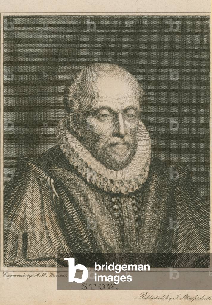John Stow, historian and antiquarian (engraving)