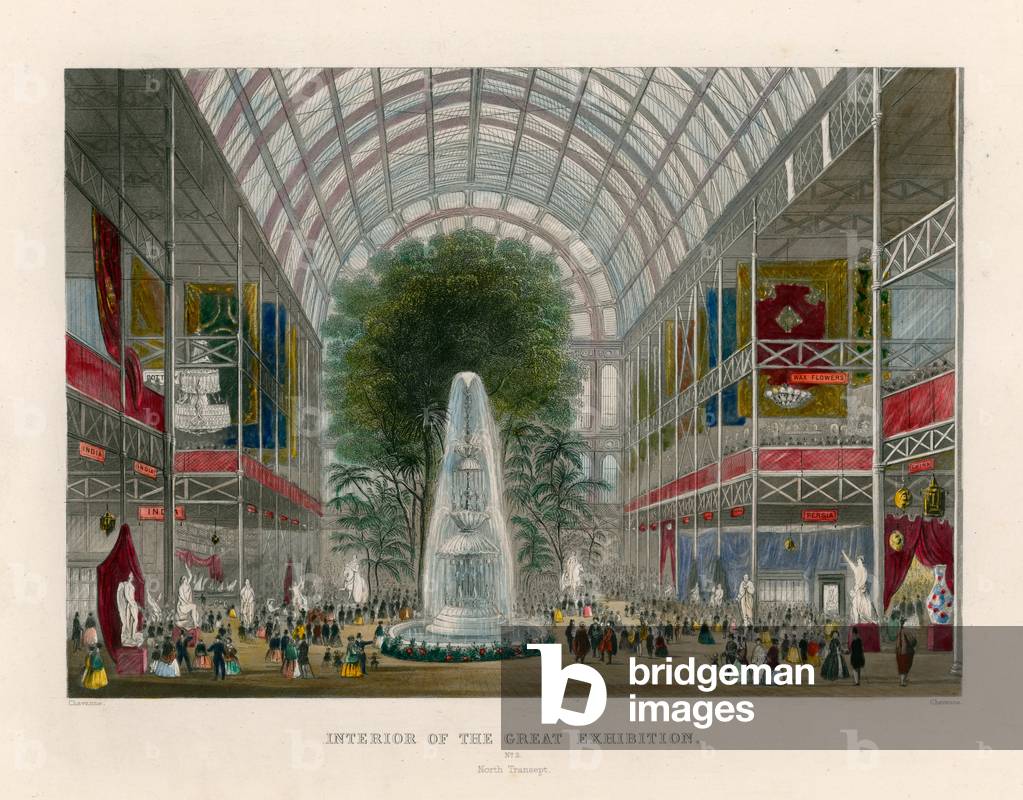 Interior of the Great Exhibition, north transept (engraving)