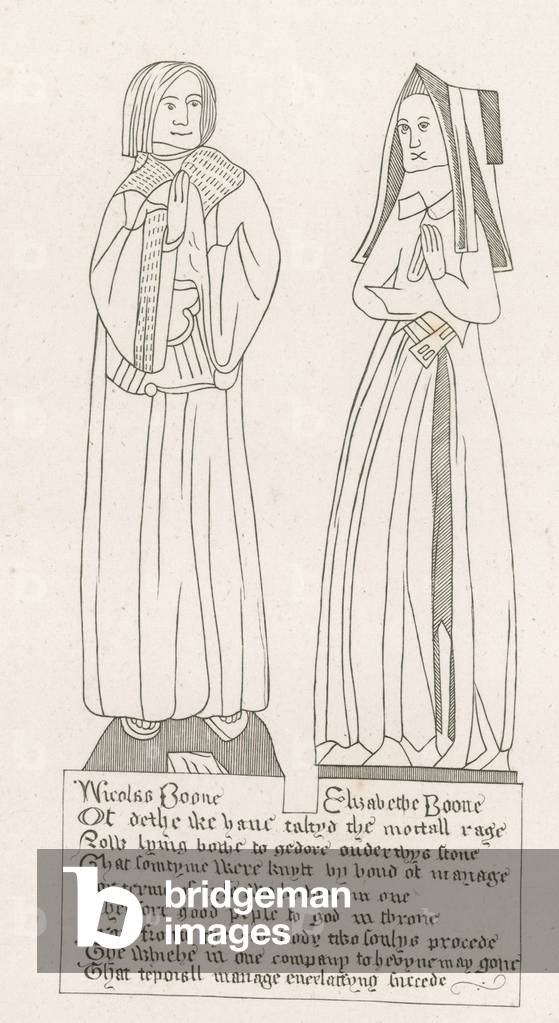 statue, tomb of Nicholas Boone and Elizabeth Boone (engraving)