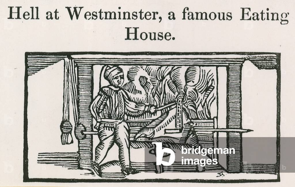 Hell at Westminster, a famous Eating House (engraving)