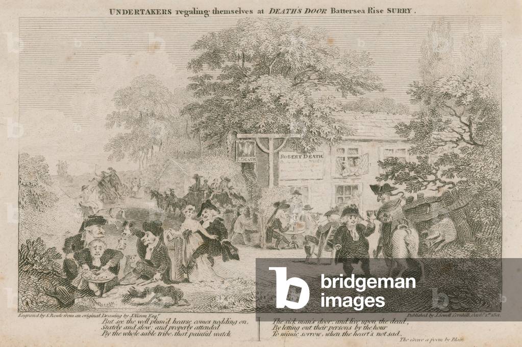 Undertakers regaling themselves at Death's Door, Battersea Rise, Surrey (engraving)