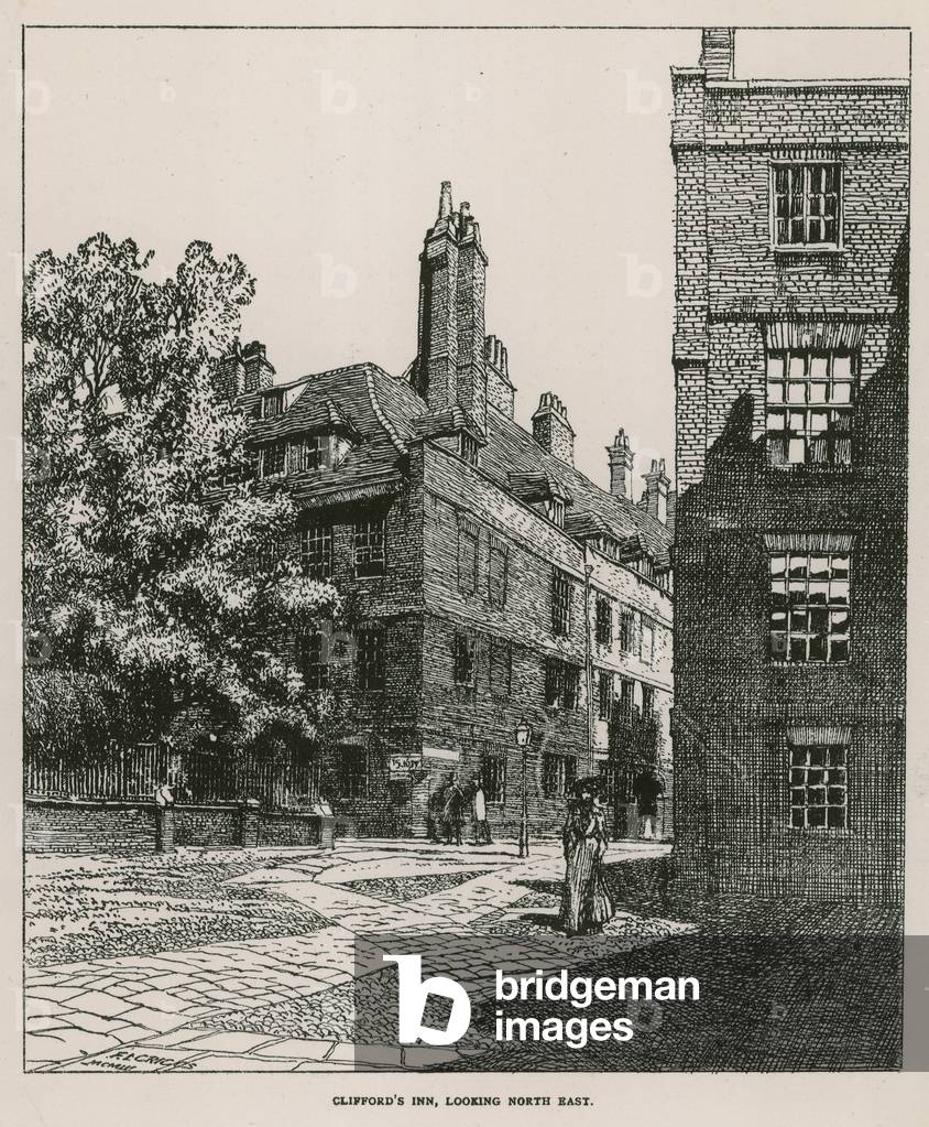 Clifford's Inn, London, looking north east (engraving)