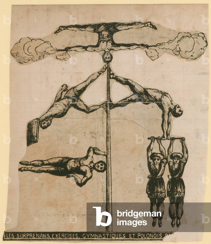 Les Surprenans, athletes (engraving)