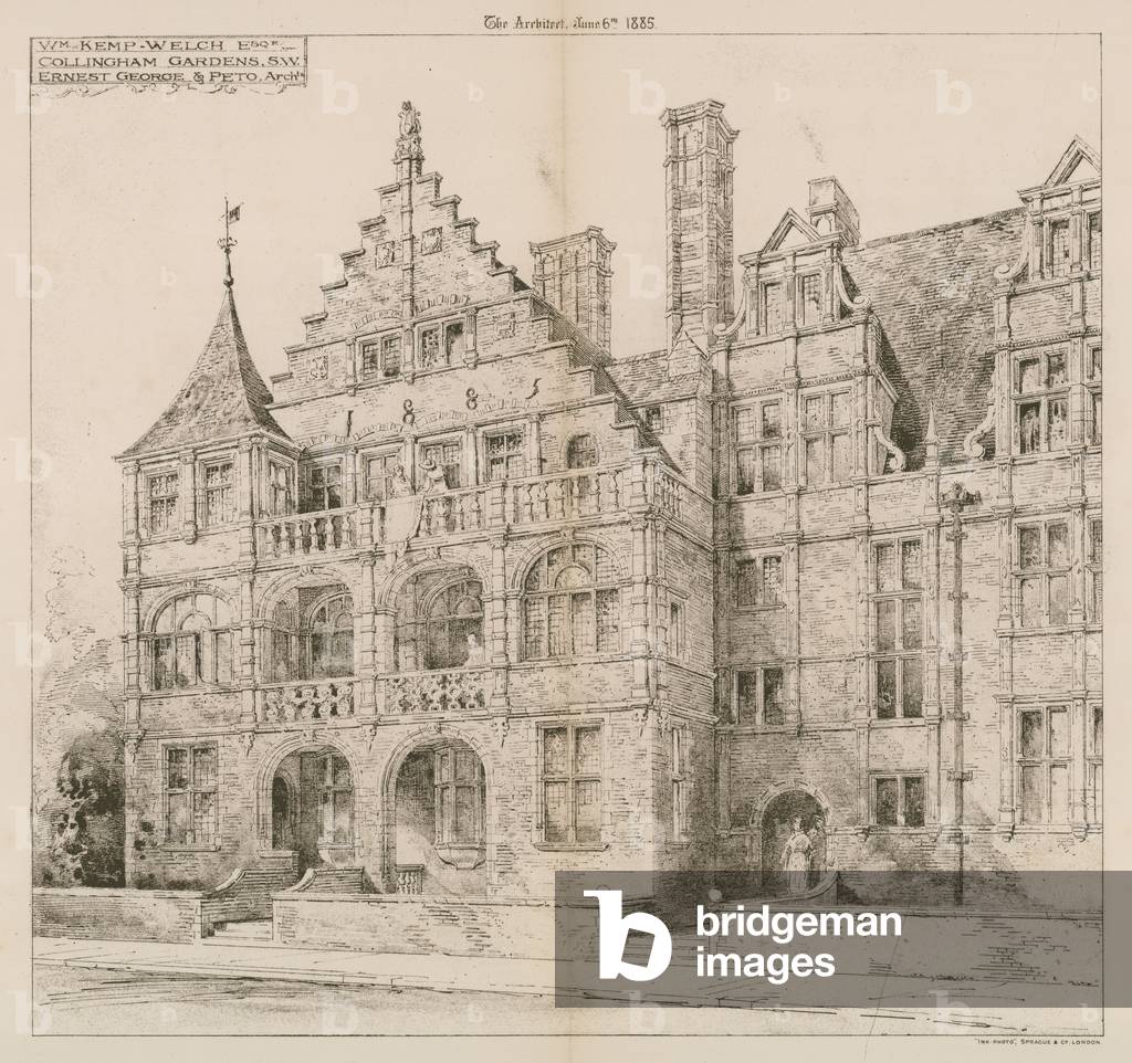 Collingham Gardens, Kensington, London (engraving)