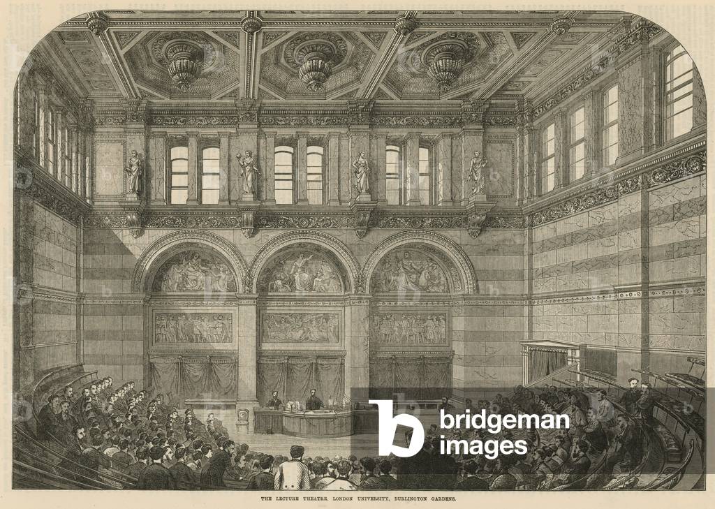 The Lecture Theatre, London University, Burlington Gardens (engraving)