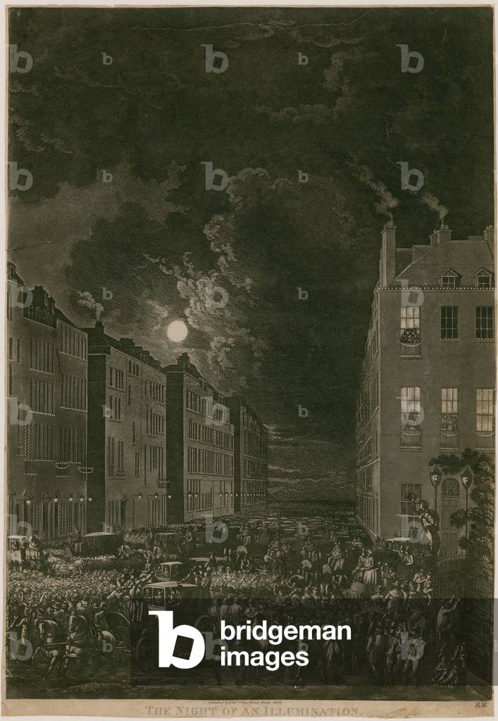 The night of an illumination, 29 April 1802; Portman Square, London (engraving)