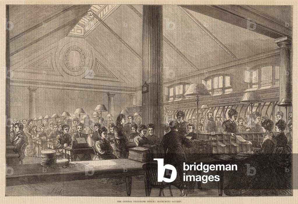 The Central Telegraph Office: Instrument Gallery (engraving)