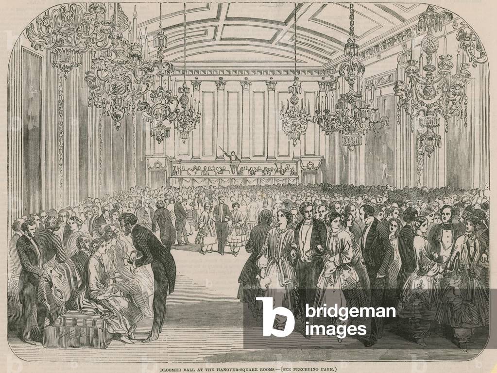 Bloomer Ball at the Hanover Square Rooms (engraving)