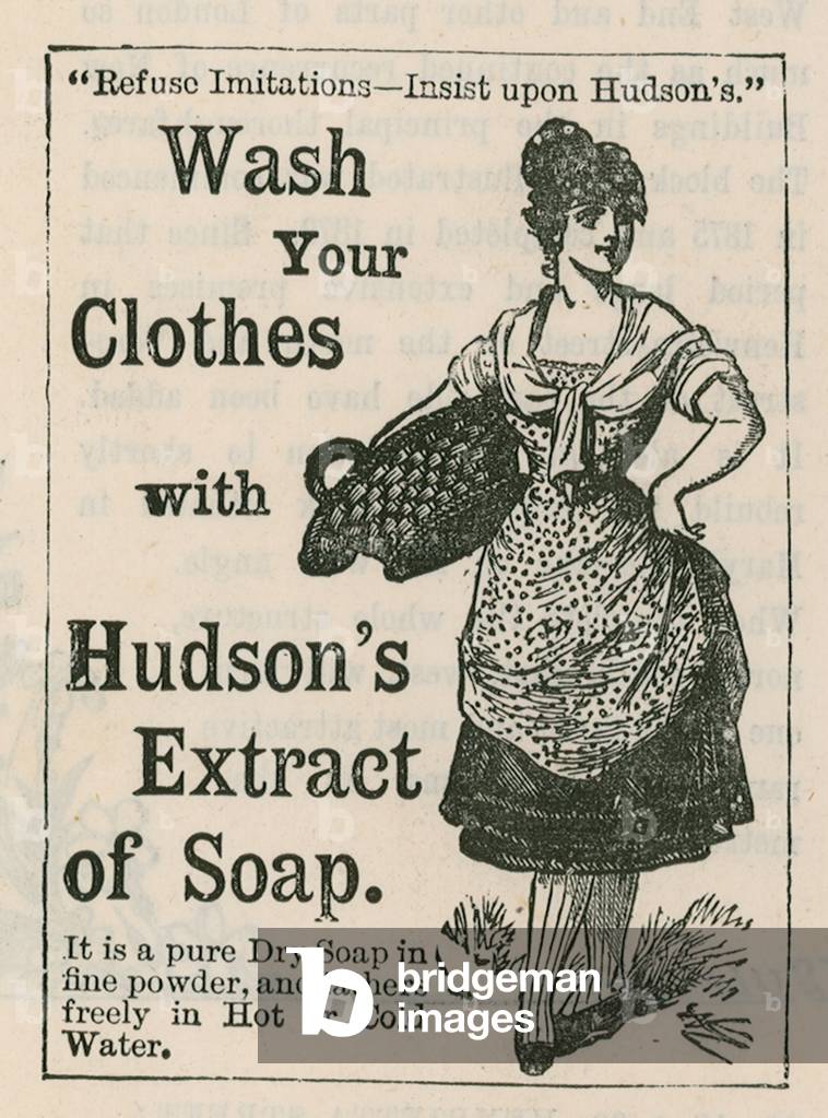 Advert for Hudson's extract of soap (engraving)