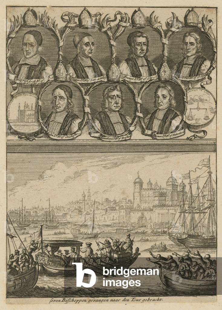 The Seven Bishops, tried for sedition (engraving)
