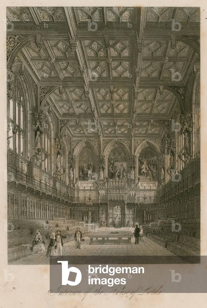 Interior of the House of Lords, Westminster, London (engraving)