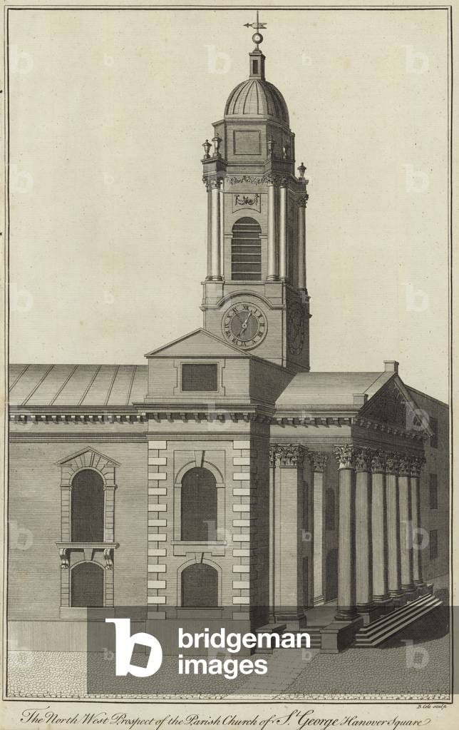 The North West Prospect of the Parish Church of St George, Hanover Square, London (engraving)