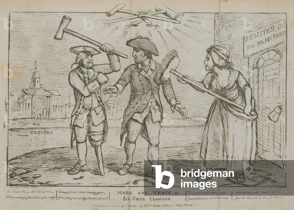 Mars and Venus or Sir Cecil chastised (engraving)