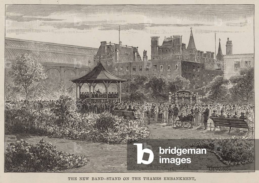 The new band stand on the Thames Embankment (engraving)