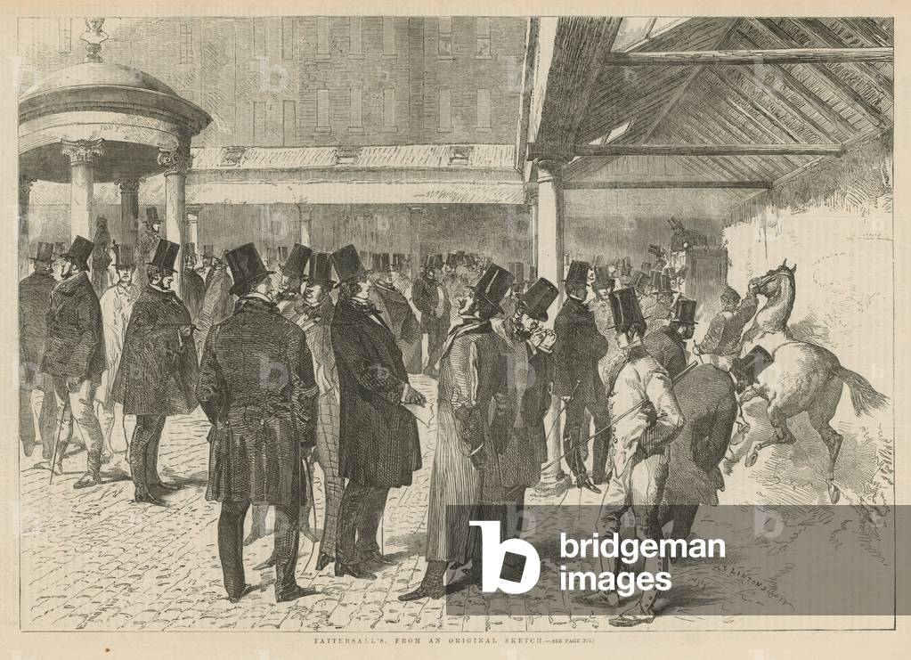 Tattersalls racehorse auctioneers (engraving)