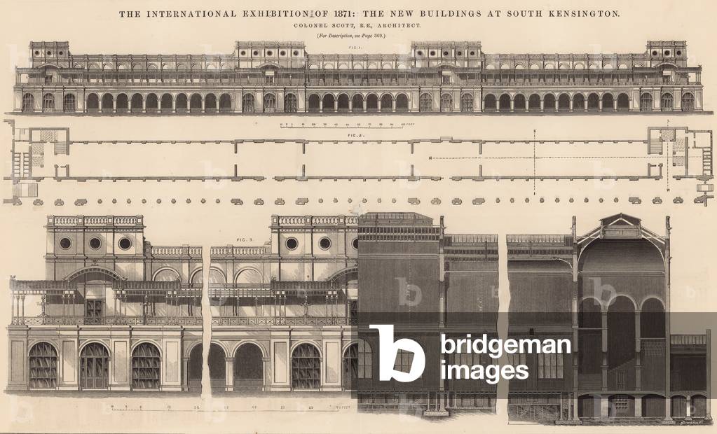 The International Exhibition of 1871 - the new buildings at South Kensington (engraving)