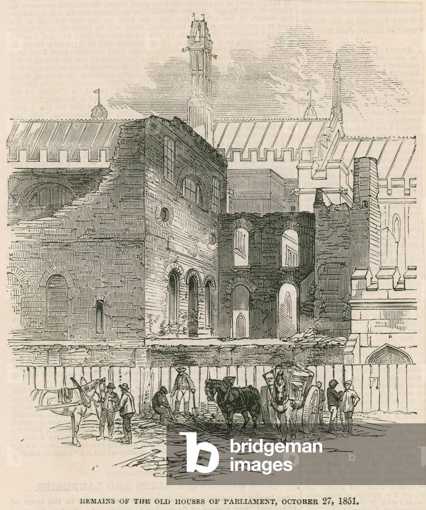 Remains of the old Houses of Parliament, 27 October 1851 (engraving)