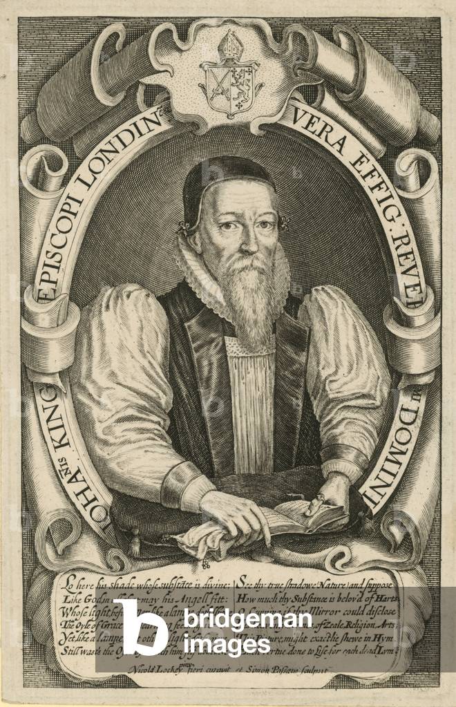 Portrait of John King, Bishop of London 1611-21 (engraving)