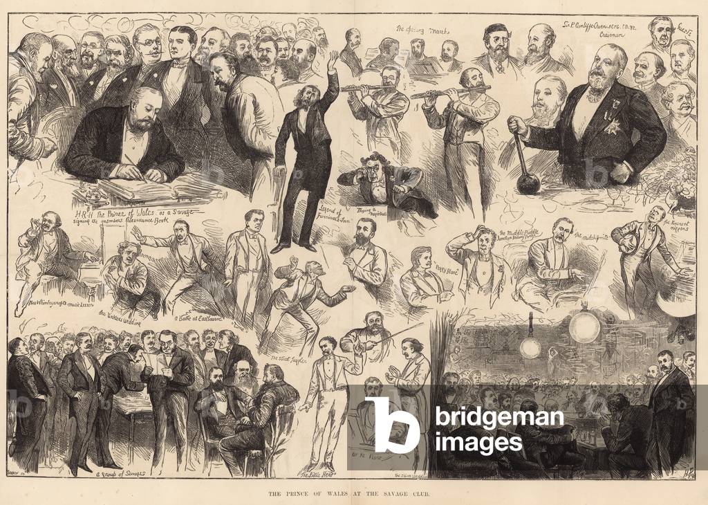 The Prince of Wales at the Savage Club (engraving)