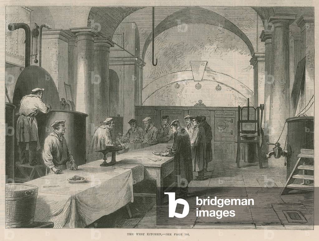 A visit to Greenwich Hospital: The west kitchen (engraving)