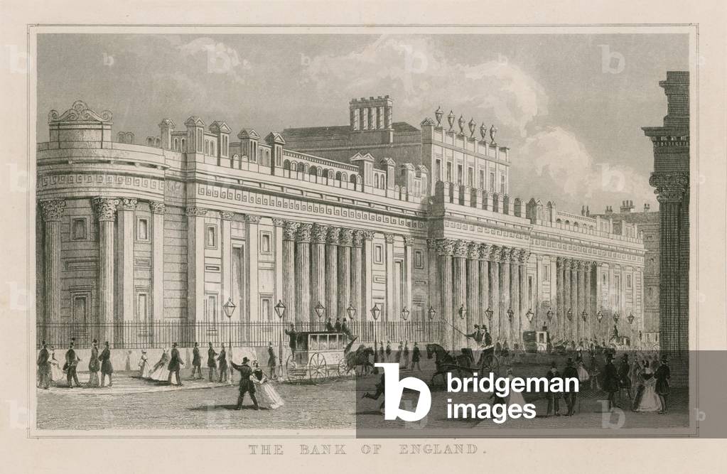 Bank of England, Sir John Soane's South Front, 1823 (engraving)