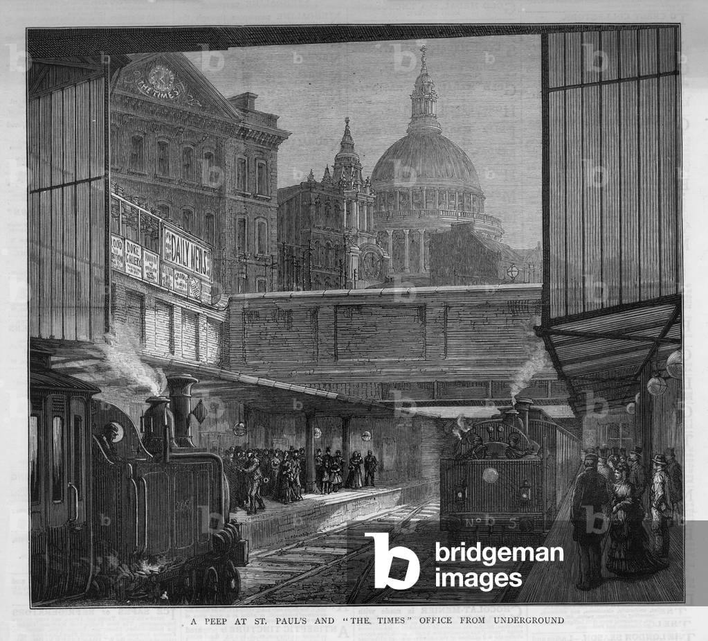 A peep at St Paul's Cathedral and The Times (engraving)