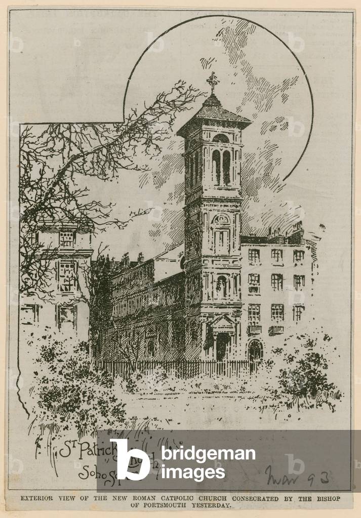 St Patrick's Church, Soho Square (engraving)