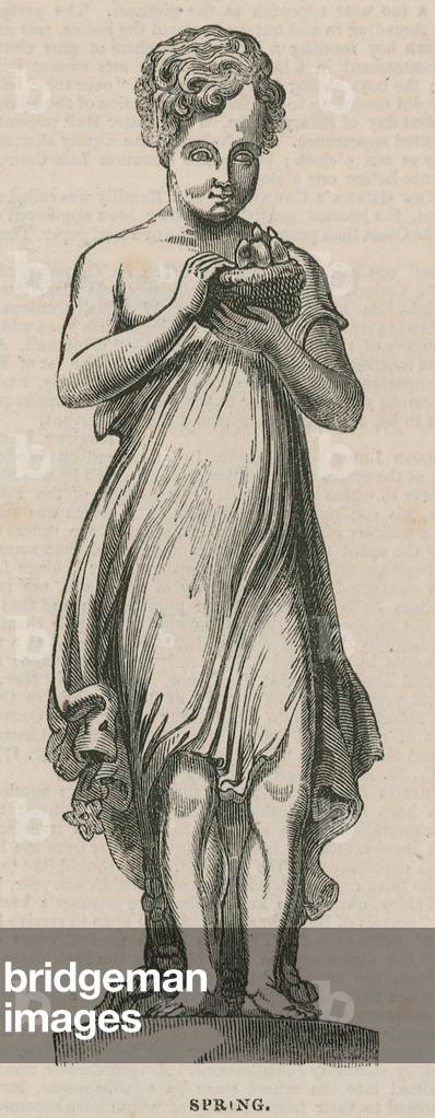 Goldsmiths' Hall - Nixon's Statues of the Seasons: Spring (engraving)