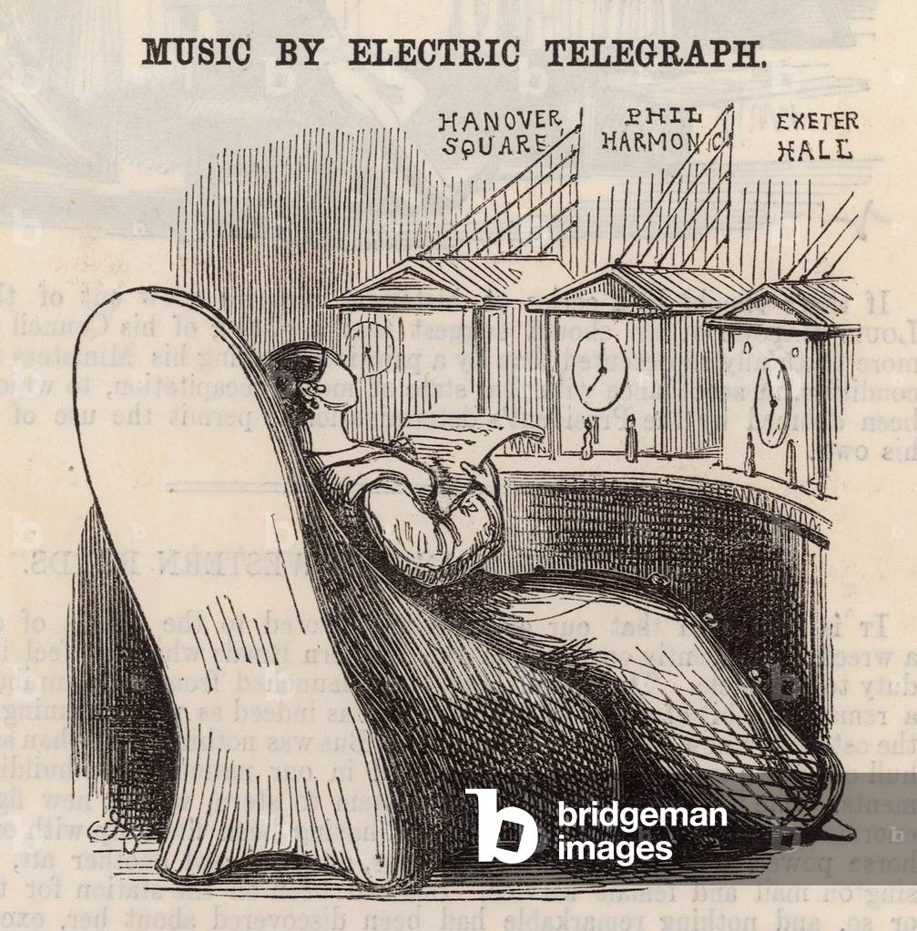 Music by electric telegraph (engraving)