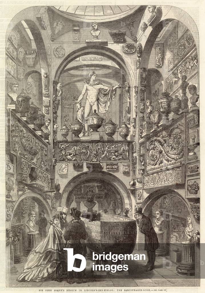 Sir John Soane's Museum in Lincoln's-Inn-Fields: the Sarcophagus Room (engraving)